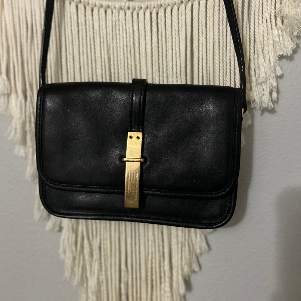 Marc by Marc Jacobs Black Leather Crossbody Bag with Gold Hardware